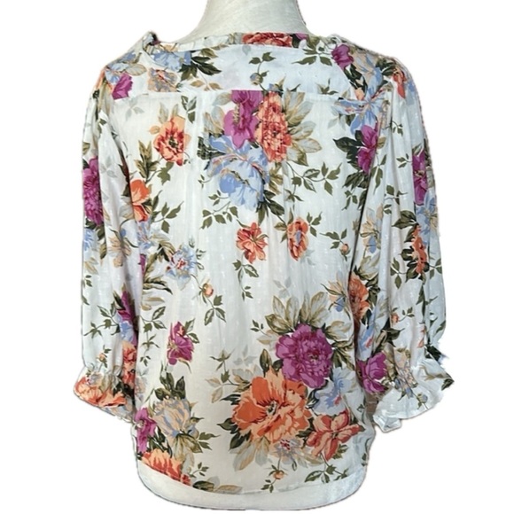 Rachel Rachel Roy Floral Button Front Blouse Size M - Picture 3 of 7